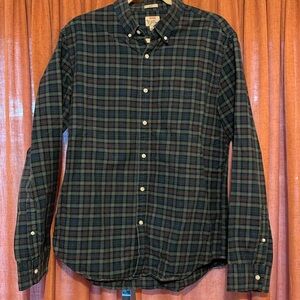 J Crew Plaid Cotton Oxford size large